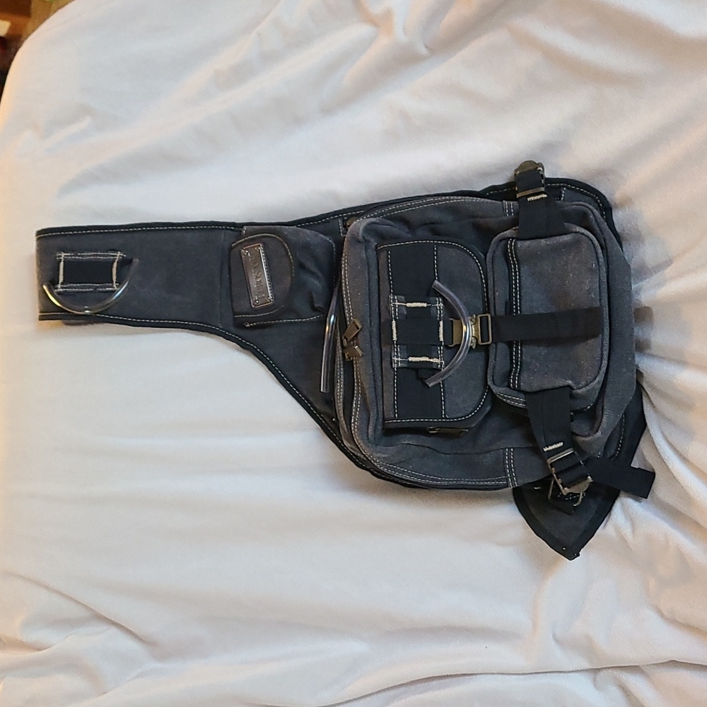 EuroSport Grey Sling Crossbody Canvas Backpack